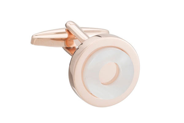 Rose Gold Round Polo Cufflinks By Elizabeth Parker