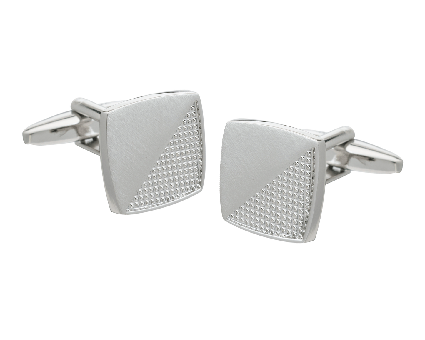 Metal Rough and Smooth Square Cufflinks