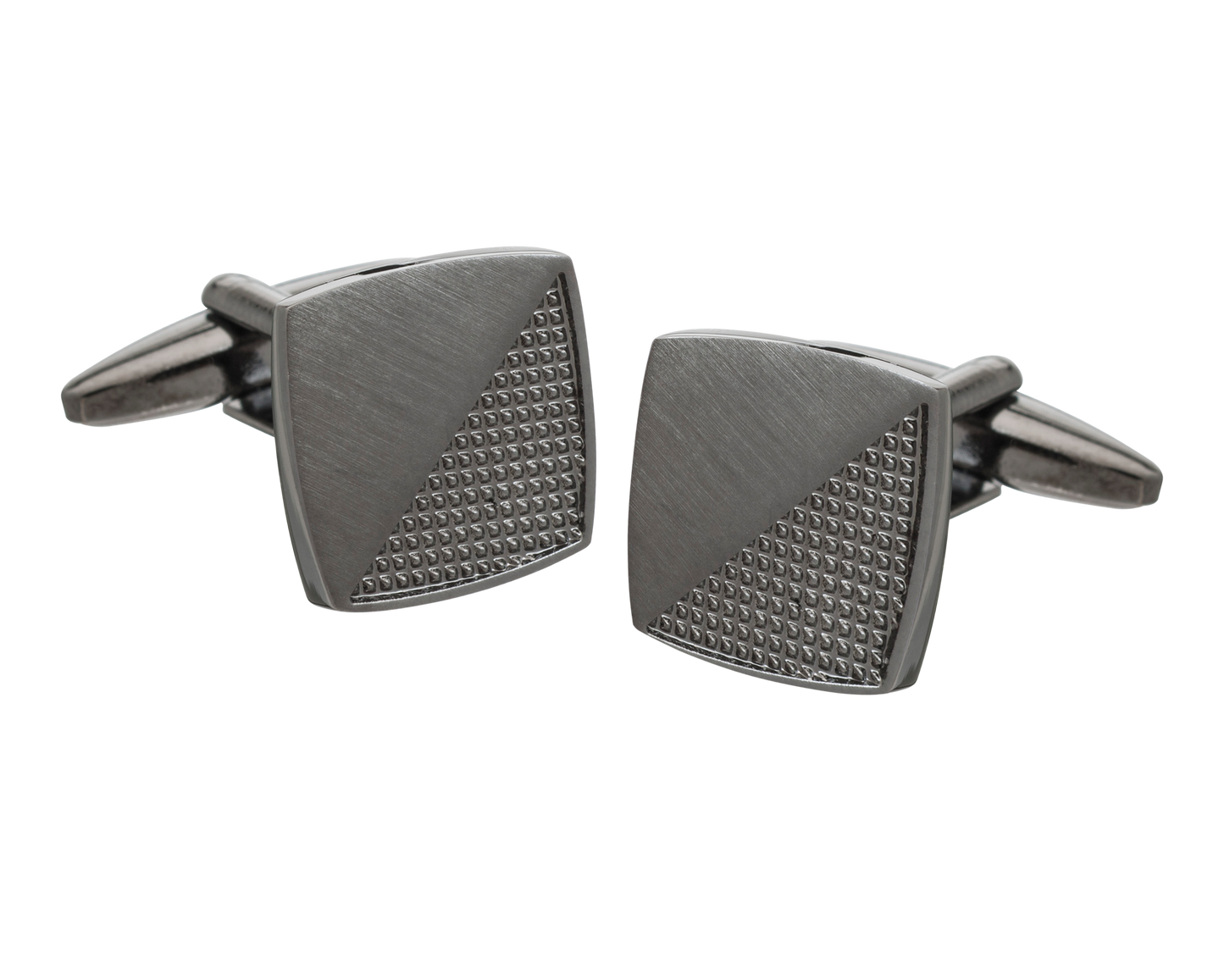 Gunmetal Rough and Smooth Square Cufflinks