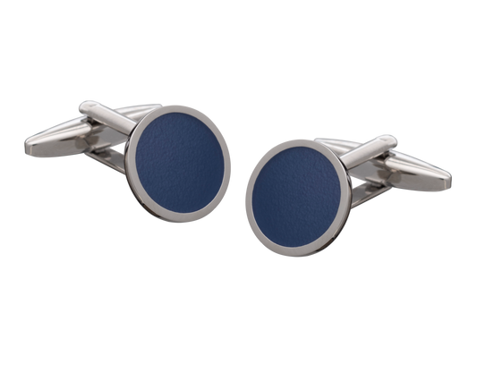 Round Blue Cufflinks