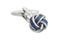 Load image into Gallery viewer, Blue Enamel Knot Cufflinks By Elizabeth Parker
