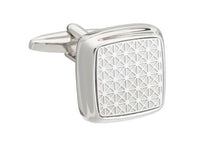 Load image into Gallery viewer, Grid patterned soft square cufflinks by Elizabeth Parker
