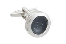 Load image into Gallery viewer, The World At Dusk Starry Night Black Round Cufflinks By Elizabeth Parker
