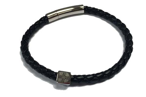 Official University of Cambridge Soft Braided Leather Bracelet with University Crest Engraved Metal Bead