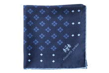 Load image into Gallery viewer, Blue Diamonds For Ever Silk Pocket Square By Elizabeth Parker
