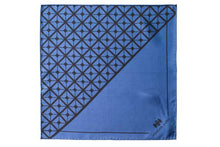 Load image into Gallery viewer, Diagonal Square Black and Grey Silk Pocket Square By Elizabeth Parker
