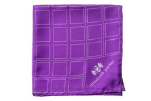 Load image into Gallery viewer, Check Grid Purple Silk Pocket Square by Elizabeth Parker
