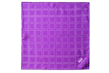 Load image into Gallery viewer, Check Grid Purple Silk Pocket Square by Elizabeth Parker
