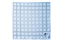 Load image into Gallery viewer, Check Grid Sky Blue Silk Pocket Square by Elizabeth Parker
