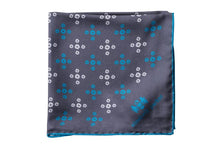 Load image into Gallery viewer, Teal Revolving Knot Silk Pocket Square by Elizabeth Parker

