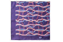 Load image into Gallery viewer, Red White and Blue Rope Twist Silk Pocket Square by Elizabeth Parker
