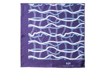 Load image into Gallery viewer, Blue and White Rope Twist Silk Pocket Square By Elizabeth Parker
