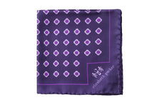 Load image into Gallery viewer, Purple Daisy Do Silk Pocket Square by Elizabeth Parker
