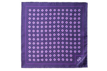 Load image into Gallery viewer, Purple Daisy Do Silk Pocket Square by Elizabeth Parker
