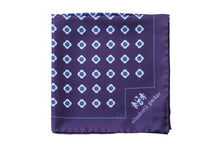 Load image into Gallery viewer, Blue Daisy Do Silk Pocket Square by Elizabeth Parker
