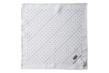 Load image into Gallery viewer, Grey Multi Dotty Silk Pocket Square By Elizabeth Parker
